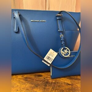 Michael Kors Blue Purse with matching wallet